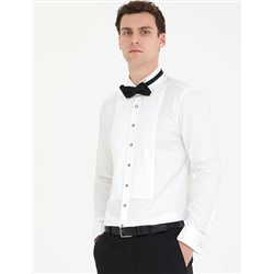 Beyaz Slim Fit Smokin Gömlek