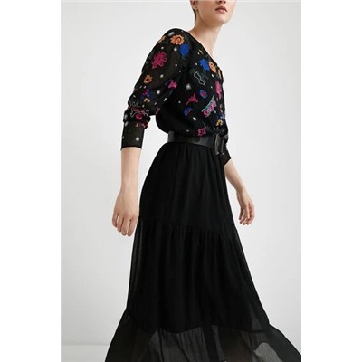 Vestido midi tul