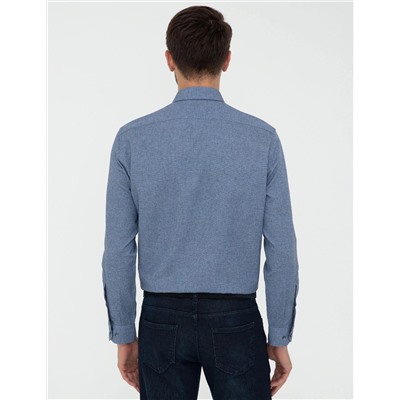 Mavi Slim Fit Uzun Kollu Gömlek
