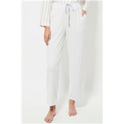 Pantalón recto de pijama de terciopelo cintura alta - Blanco