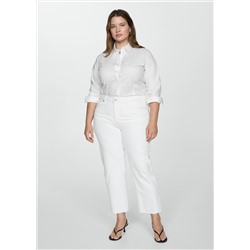 Jeans Blanca rectos crop
