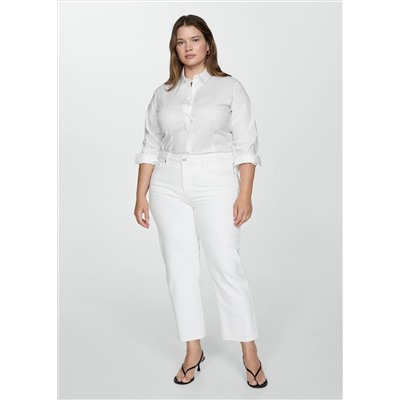 Jeans Blanca rectos crop