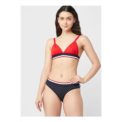 U.S. Polo Assn. Kadın Pamuklu Likralı Puantiyeli 2'li Büstiyer Şort Set U7S7P3O6L4
