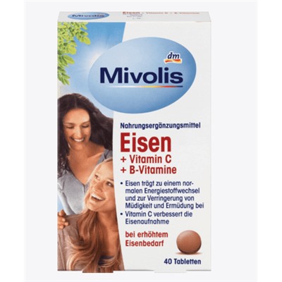 Eisen + Vitamin C + B-Vitamine, Tabletten, 40 St., 25 g