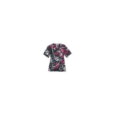 UA Cartwheels Fuchsia V-Neck Print Scrub Top