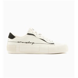 Eco-leather sneakers with microsuede details