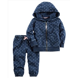 2-Piece Indigo Jacket & Pant Set