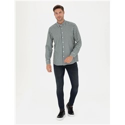 Haki Regular Fit Uzun Kollu Gömlek