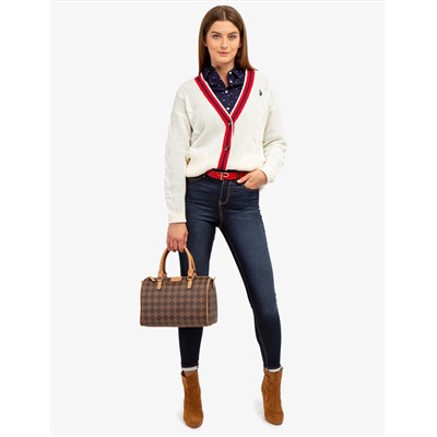 LADIES 30MM ENAMEL REVERSIBLE DOUBLE P BELT