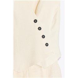 LINEN BLEND WAISTCOAT JUMPSUIT