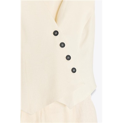 LINEN BLEND WAISTCOAT JUMPSUIT