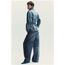 CHAQUETA LARGA DENIM TRF