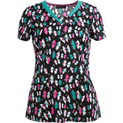 heartsoul Scrubs Flight About Now Print Top