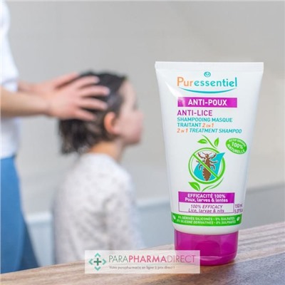 Puressentiel Anti-Poux Shampooing Masque Traitant 2en1 150 ml + Peigne Inclus