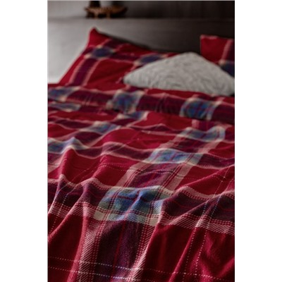 Lenard King Size %100 Pamuk Flanel Nevresim Takımı - Kırmızı