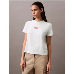 Flocked Logo Graphic Slim T-Shirt