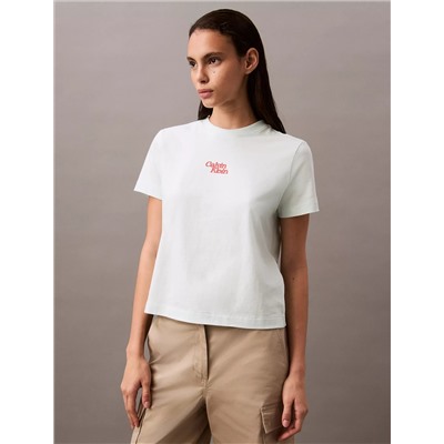 Flocked Logo Graphic Slim T-Shirt