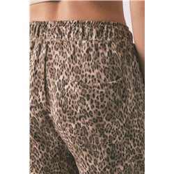 Pantalón largo carrot animal print marrón