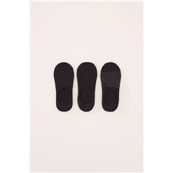 Pack 3 calcetines invisibles algodón negro