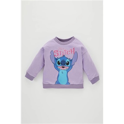 Defacto Kız Bebek Disney Lilo & Stitch Bisiklet Yaka İçi Yumuşak Tüylü Sweatshirt B5252A523AU