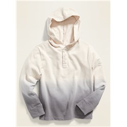 Dip-Dye Pullover Henley Hoodie for Boys