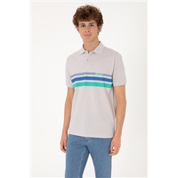 Erkek Regular Fit Polo Yaka Açık Gri Tişört