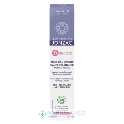 Eau Thermale Jonzac - Reactive - Emulsion Légère Haute Tolérance BIO 40ml