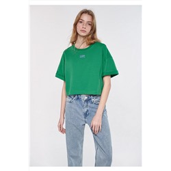 Mavi Logo Baskılı Yeşil Crop Tişört Crop / Kısa Kesim 1611585-71882