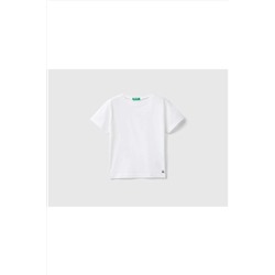 United Colors of BenettonErkek Çocuk Beyaz Benetton Logo Basic T-shirt