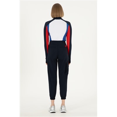 Kadın Lacivert Jogger Fit Kanvas Pantolon