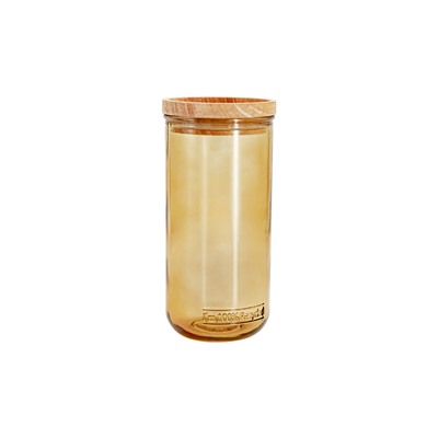 Банка для сыпучих продуктов, 820 мл, стекло/дерево, светло-коричневая, Jars, 63297