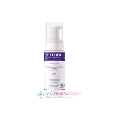 Cattier Nuage Céleste Mousse Nettoyante Visage Rose Bleuet BIO 150ml