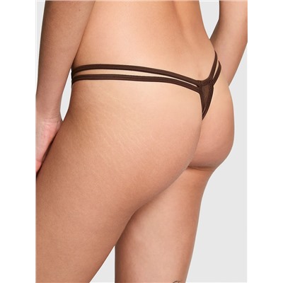 PINK Logo Mesh Strappy Thong Panty