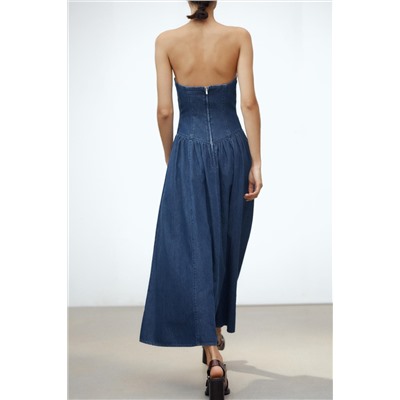 DENIM TRF MIDI DRESS