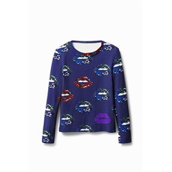 Camiseta canalé escote espalda