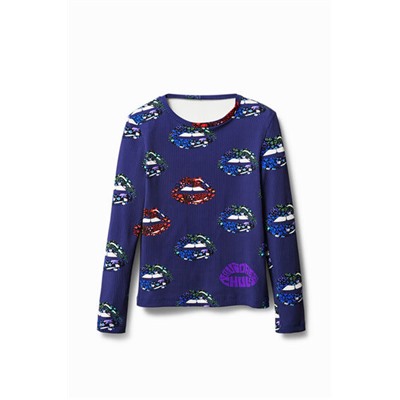 Camiseta canalé escote espalda