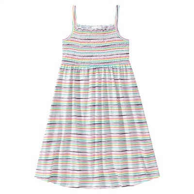 Mädchen Kleid mit buntem Streifenmuster