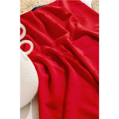 Pappier %100 Pamuk Plaj Havlusu - Kırmızı - 70x150 cm