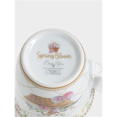 Кружка, 275 мл, фарфор P, белая, Корзина с цветами, Spring Bloom