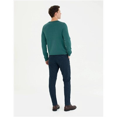 Lacivert Slim Fit Kanvas Pantolon