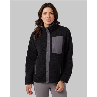 WOMEN'S COZY SHERPA SNAP JACKET