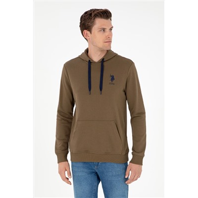 Erkek Haki Basic Sweatshirt