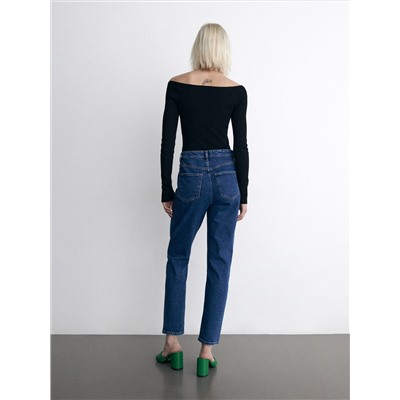 Jeans im Mom-Fit mit Elastanmischung