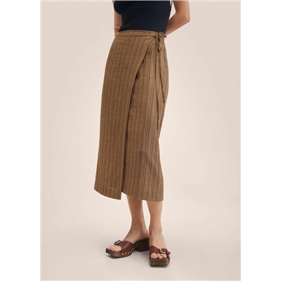 Falda cruzada rayas -  Mujer | MANGO OUTLET Melilla