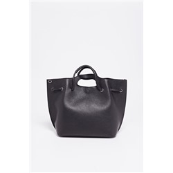 Bolso de piel y neceser Prun Negro