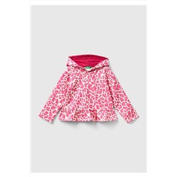 United Colors of BenettonKız Çocuk Pembe Leopar Desenli Beli Volanlı Sweatshirt