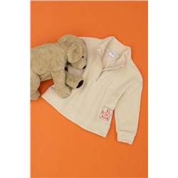 Kız Çocuk Krem Polarlı Polo Yaka Sweatshirt