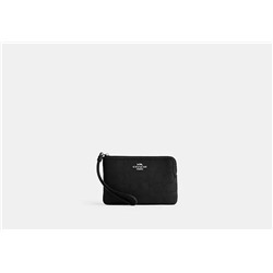 Corner Zip Wristlet In Signature Jacquard
