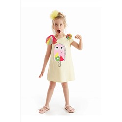Denokids Frutties Sarı Kız Elbise CFF-20Y2-031