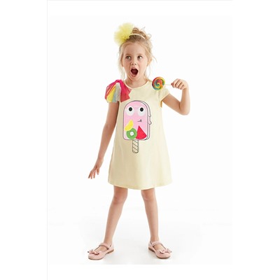 Denokids Frutties Sarı Kız Elbise CFF-20Y2-031